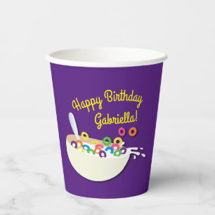 Vasos De Papel Cereal Bowl Niños Sleepover Fiesta de Cumpleaños C