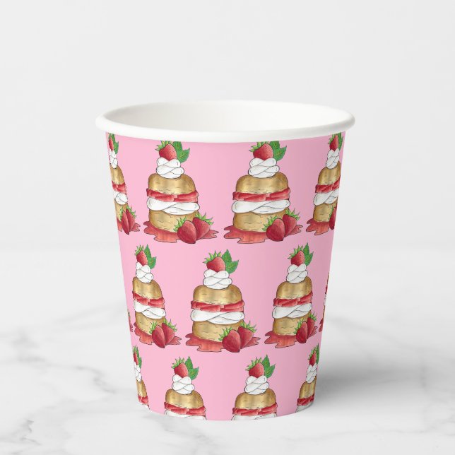 Vasos De Papel Cereza de fresa Tapón postre fresa fresas (Anverso)