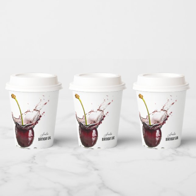 Vasos De Papel Cereza oscura personalizada (Multi)