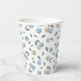 Vasos De Papel Cerezas de playa boho - estampado de frutas azul b
