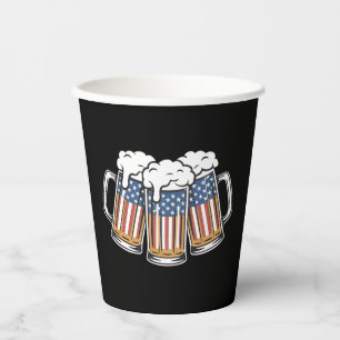 Vasos De Papel Cerveza 4 de julio bandera americana estadounidens