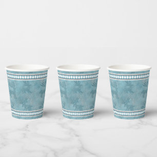 Vasos De Papel Cerveza de invierno del suroeste y pinos diseñan a