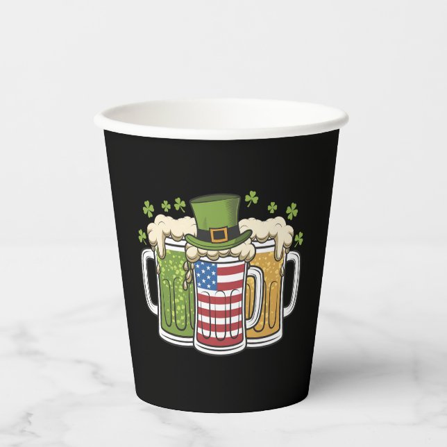 Vasos De Papel Cerveza irlandesa Estados Unidos Bandera estadouni (Anverso)