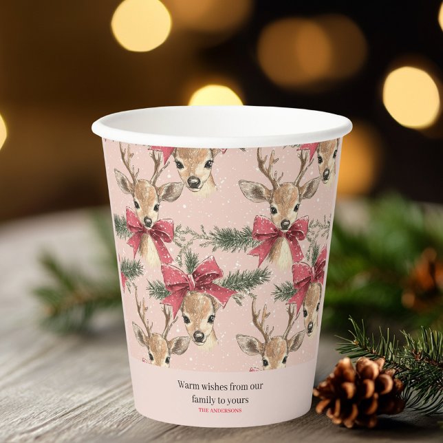 Vasos De Papel Cerveza roja con ciervo | Navidades rosados (Subido por el creador)
