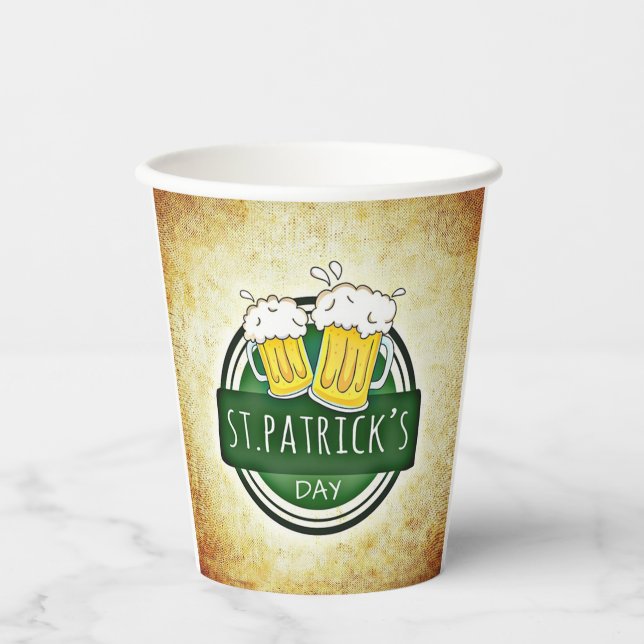 Vasos De Papel Cervezas del Día de San Patricio (Anverso)