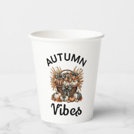 Vasos De Papel Cesta de calabaza de vibes de otoño