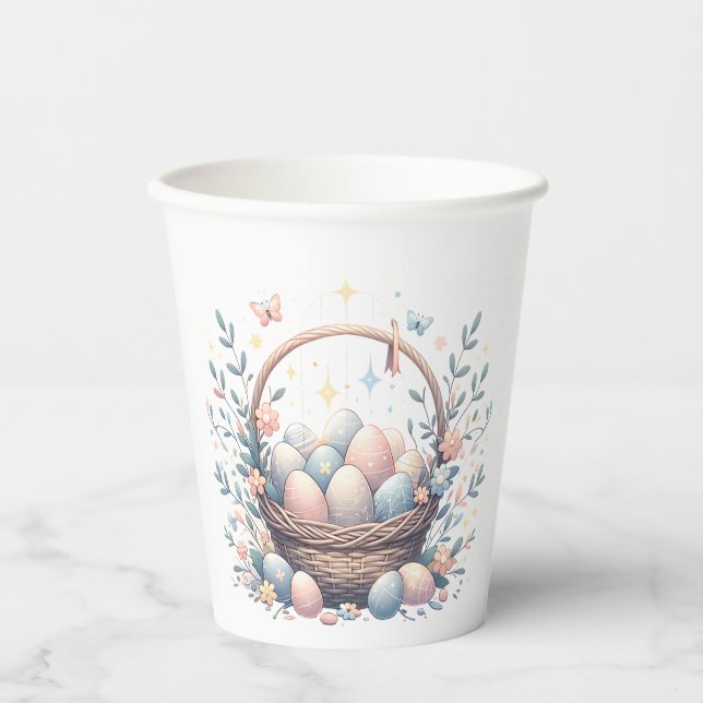 Vasos De Papel Cesta de Huevo de Pascua (Anverso)