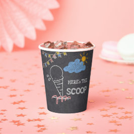 Vasos De Papel Chalkboard Ice Cream Scoop Drawing Baby Shower