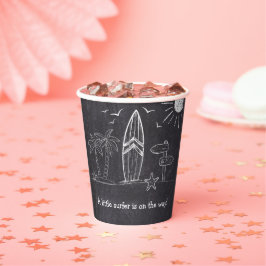 Vasos De Papel Chalkboard Un Pequeño Surfista Baby Shower