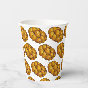 Vasos De Papel Challah trenzado panadería judía pan Loaf Hanukkah