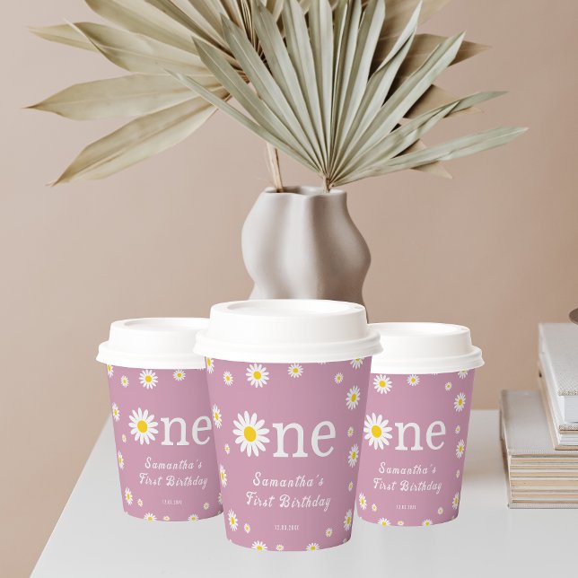 Vasos De Papel Chamomile Daisy Flower Elegante cumpleaños rojo (Subido por el creador)