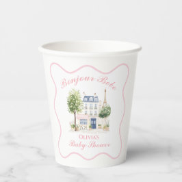 Vasos De Papel Champán de bebé París Café parisino Fiesta del té
