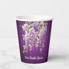 Vasos De Papel Champán Nupcial de Wisteria Púrpura y Lavanda