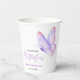 Vasos De Papel Champán Rosa Púrpura Me Da Mariposas Despedida de 