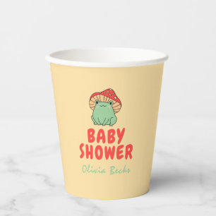 Vasos De Papel champiñón con Baby Shower de rana