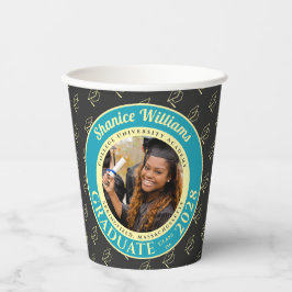 Vasos De Papel Charcoal Photo Modern Graduation Party