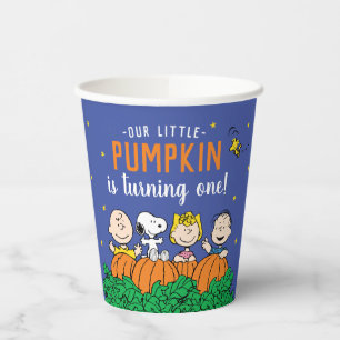 Vasos De Papel Charlie Brown y Calabaza de Pandillas Primer Cumpl