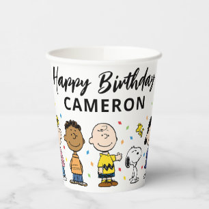 Vasos De Papel Charlie Brown y el cumpleaños de Gang Confetti