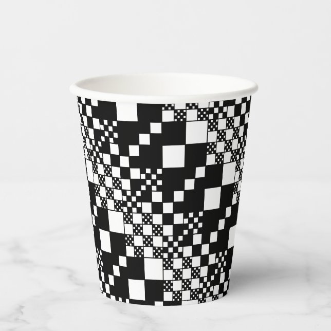 Vasos De Papel Checks, Checks - Blanco y negro (Anverso)