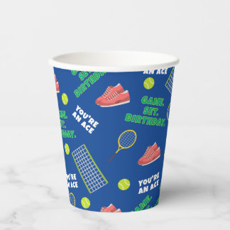 Vasos De Papel Cheerful Tennis Birthday Game Set For Kids