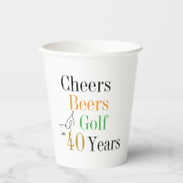 Vasos De Papel Cheers Beers Golf 40th Birthday Fiesta