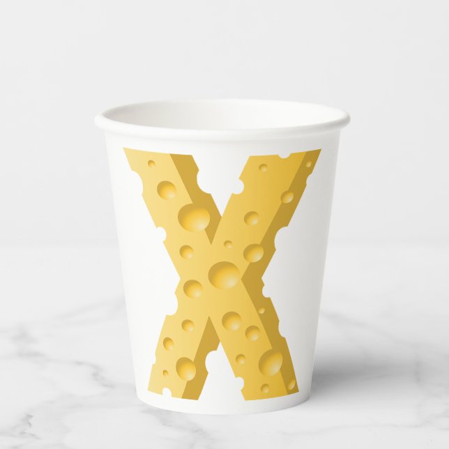 Vasos De Papel Cheese Letter X Typography (Anverso)