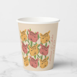 Vasos De Papel Cheetah Despedida de Soltera Plantas de la Jungla 