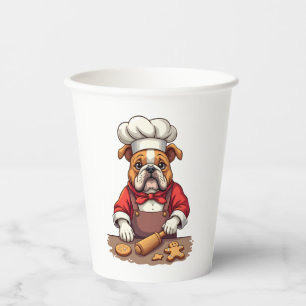 Vasos De Papel Chef de pan de jengibre Bulldog