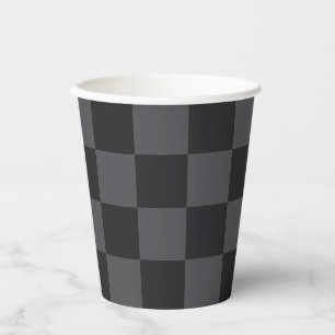 Vasos De Papel Cheques croatas monocromos de color gris negro