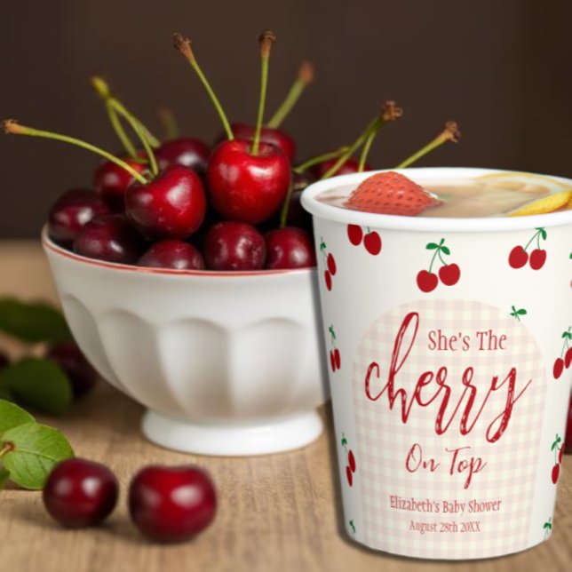 Vasos De Papel Cherries Baby Shower (Subido por el creador)