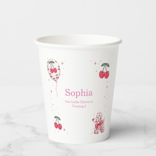 Vasos De Papel Cherry Balloon Dog Birthday Party Paper Cups (Reverso )