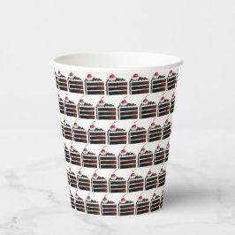 Vasos De Papel Cherry Black Forest Cake Slice Fiesta de cumpleaño