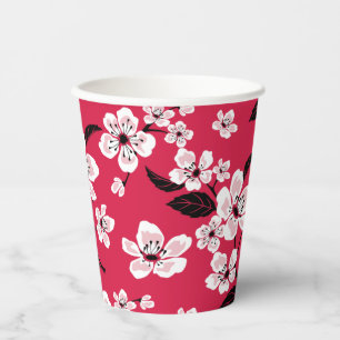 VASOS DE PAPEL CHERRY BLOSSOM - SAKURA (ROJO)