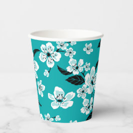 VASOS DE PAPEL CHERRY BLOSSOM - SAKURA (VERDE AZULADO)