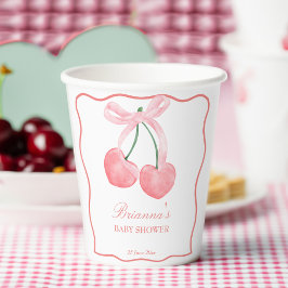 Vasos De Papel Cherry coqueta rosa ducha bebé