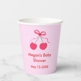 Vasos De Papel Cherry Coquette Chica Baby Shower