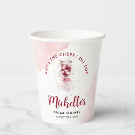 Vasos De Papel Cherry en la cima de la ducha de novia en verano d
