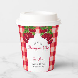 Vasos De Papel Cherry en la cima del otoño Gingham Plaid Baby Sho
