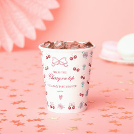 Vasos De Papel Cherry On Top Rubor Delight Baby Shower