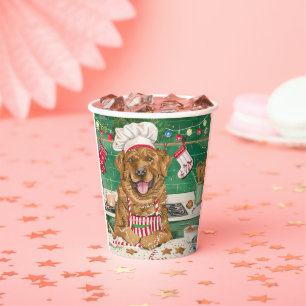 Vasos De Papel Chesapeake Bay Retriever Horneando: Navidad Festiv