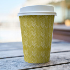 Vasos De Papel Chevron, patrón Herringbone, oro vintage