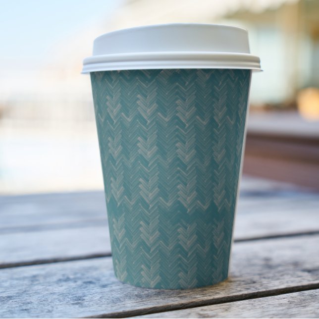Vasos De Papel Chevron, patrón Herringbone, turquesa (Subido por el creador)