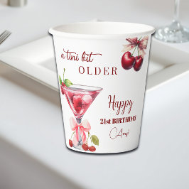 Vasos De Papel Chic A Tini Bit Older Cherry Martini 21st Birthday
