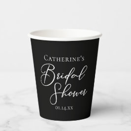 Vasos De Papel Chic Black White Bridal Shower Personalized