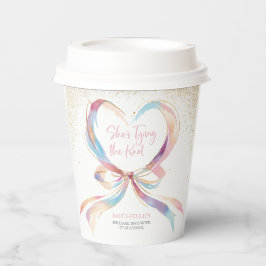 Vasos De Papel Chic Ella Está Atando El Nudo Rosa Arco Ducha Nupc