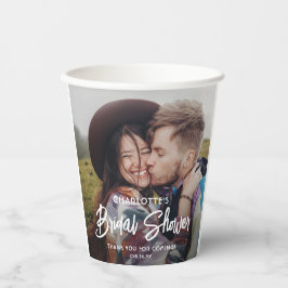 Vasos De Papel Chic Moderno Script 2 Foto Mínimo Desayuno para No