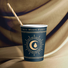 Vasos De Papel Chica adolescente Celestial Blue First Moon Period