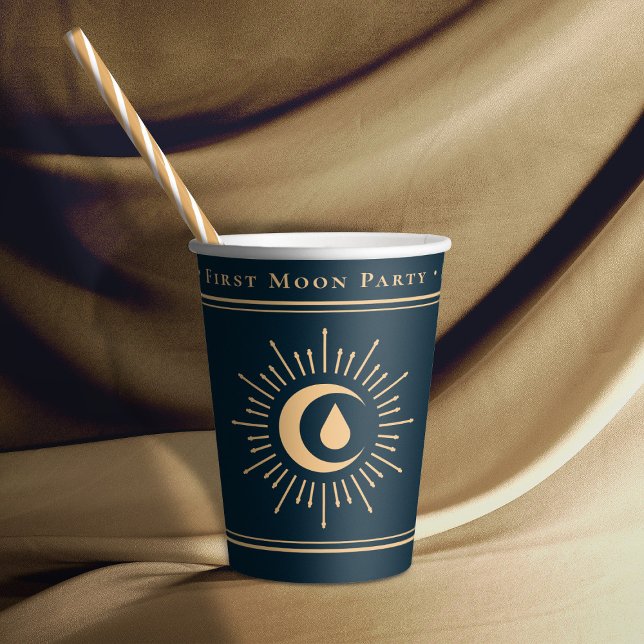 Vasos De Papel Chica adolescente Celestial Blue First Moon Period (In Situ)