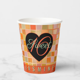 Vasos De Papel Chica adolescente de corazón negro dulce 16