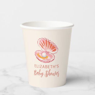 Vasos De Papel Chica adorable perla Baby Shower 